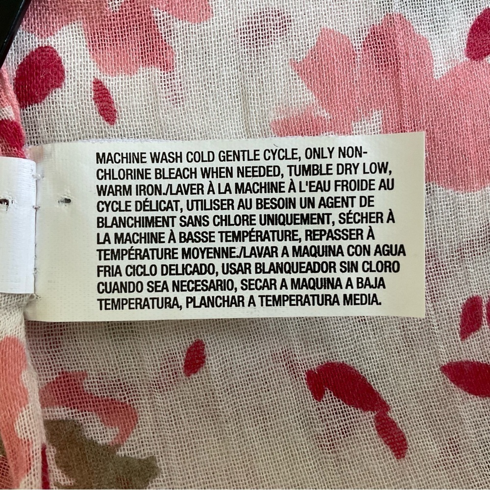 Old Navy Scarf Wrap Floral Cotton Boho Cottagecore Lightweight Neutral Romantic - Picture 5 of 7